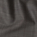 Grey Windowpane Premium Super 110's English All Wool Suiting Fabric by SCABAL, 3.50 Mtrs, Width 150 Cms-D21491
