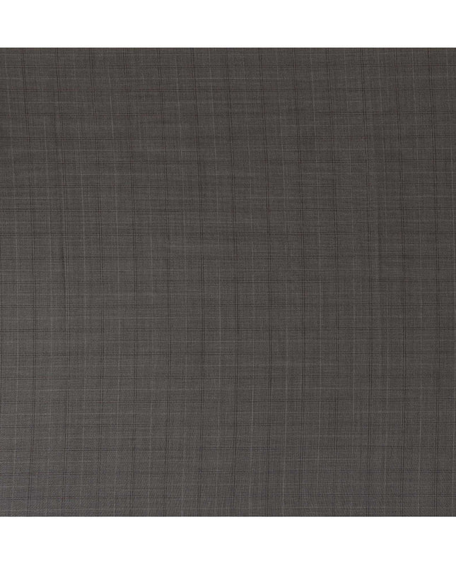 Grey Windowpane Premium Super 110's English All Wool Suiting Fabric by SCABAL, 3.50 Mtrs, Width 150 Cms-D21491