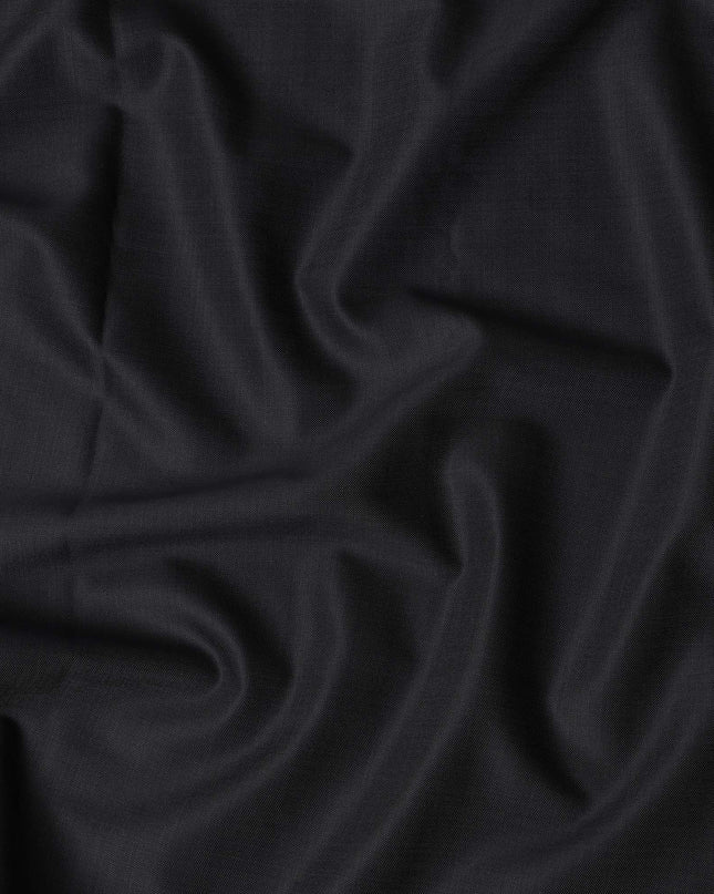 Dark Charcoal Grey Solid Premium Super 110's English All Wool Suiting Fabric by SCABAL, 3.50 Mtrs, Width 150 Cms-D21492