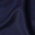 Navy Blue Check Premium Super 150's English All Wool Suiting Fabric by SCABAL, 3.50 Mtrs, Width 150 Cms-D21494
