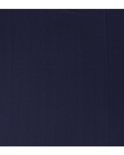 Navy Blue Check Premium Super 150's English All Wool Suiting Fabric by SCABAL, 3.50 Mtrs, Width 150 Cms-D21494