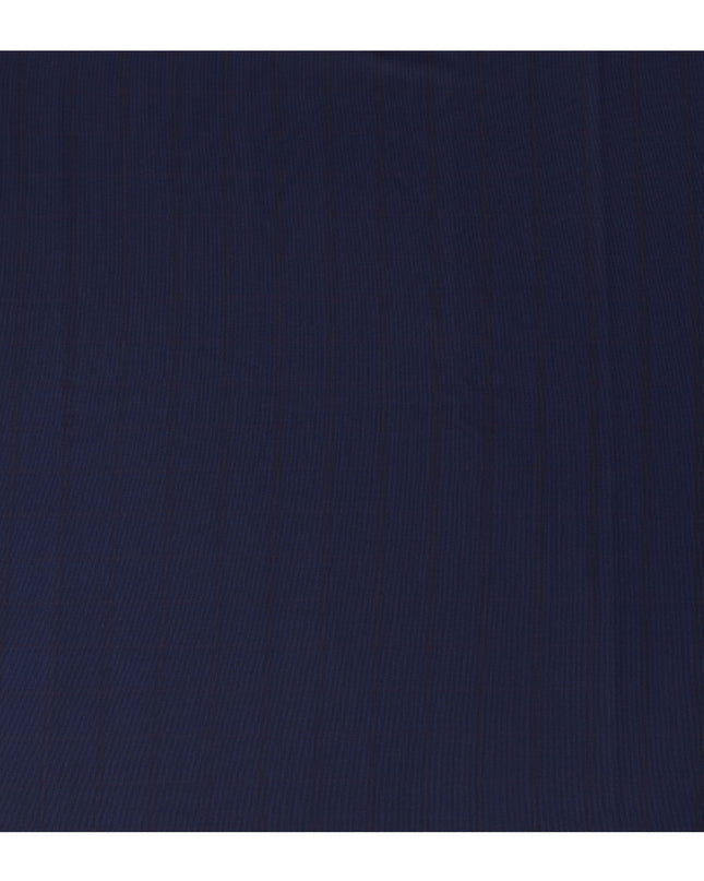 Navy Blue Check Premium Super 150's English All Wool Suiting Fabric by SCABAL, 3.50 Mtrs, Width 150 Cms-D21494