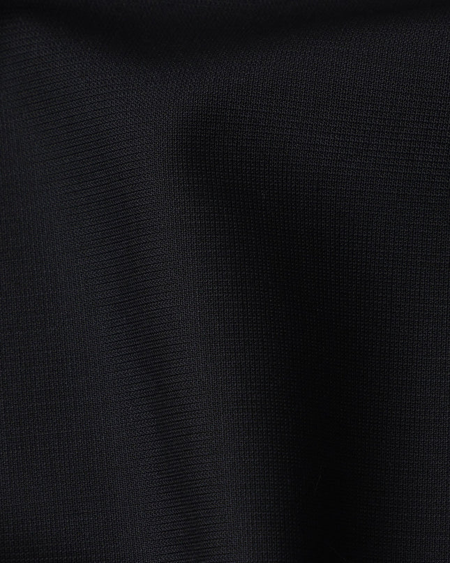 Jet Black Solid Premium Super 130's English All Wool Suiting Fabric by SCABAL, 3.50 Mtrs, Width 150 Cms-D21495