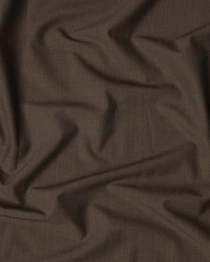 Brown Solid Premium Super 130's English All Wool Suiting Fabric by SCABAL, 3.50 Mtrs, Width 150 Cms-D21496