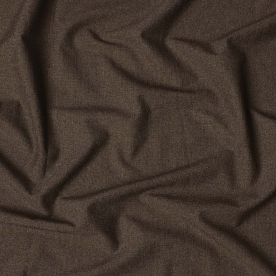 Brown Solid Premium Super 130's English All Wool Suiting Fabric by SCABAL, 3.50 Mtrs, Width 150 Cms-D21496