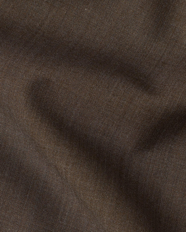 Brown Solid Premium Super 130's English All Wool Suiting Fabric by SCABAL, 3.50 Mtrs, Width 150 Cms-D21496