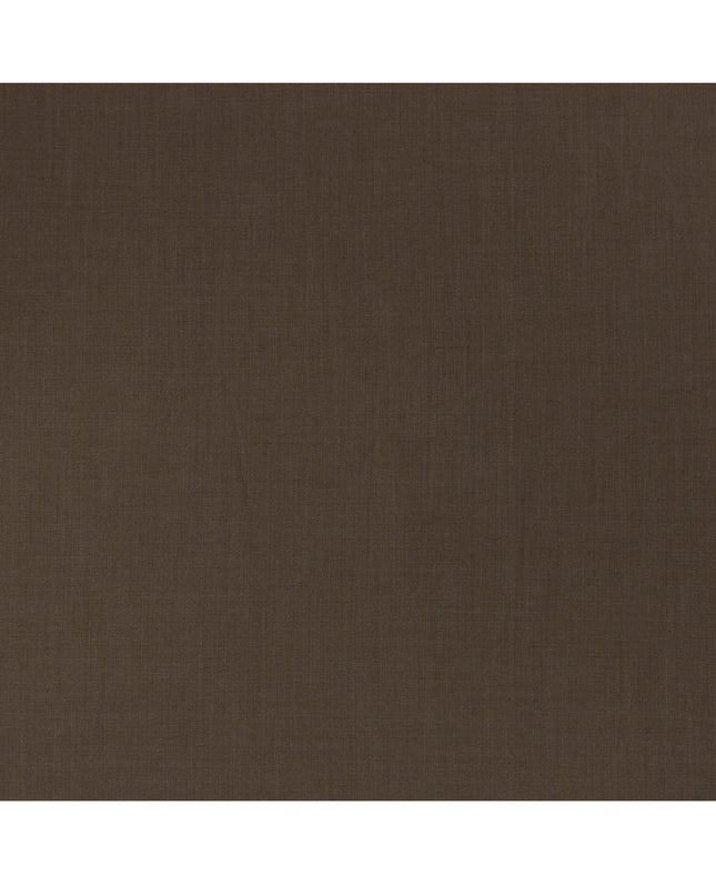 Brown Solid Premium Super 130's English All Wool Suiting Fabric by SCABAL, 3.50 Mtrs, Width 150 Cms-D21496