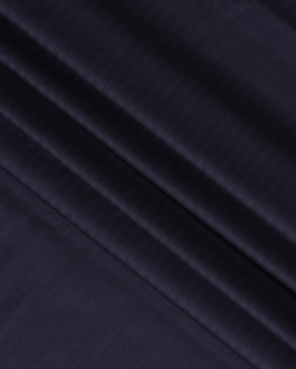 Navy Blue Herringbone Premium Super 150's English Wool and Silk Suiting Fabric by SCABAL, 3.50 Mtrs, Width 150 Cms-D21497