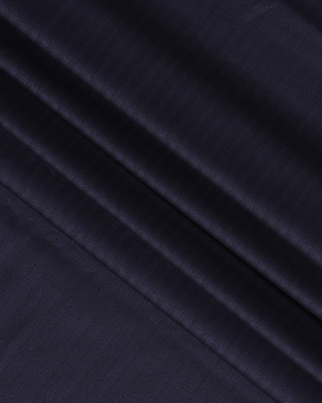 Navy Blue Herringbone Premium Super 150's English Wool and Silk Suiting Fabric by SCABAL, 3.50 Mtrs, Width 150 Cms-D21497