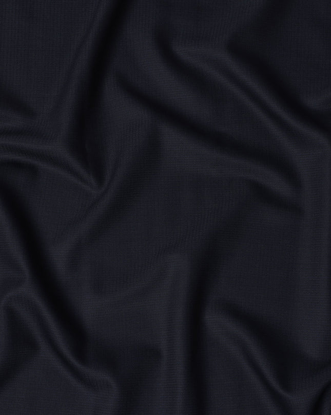 Midnight Blue Solid Premium Super 100's English All Wool Suiting Fabric by Scabal, 3.50 Mtrs, Width 150 Cms-D21498