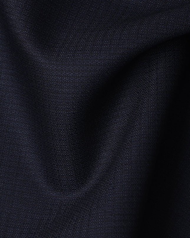 Midnight Blue Solid Premium Super 100's English All Wool Suiting Fabric by SCABAL, 3.50 Mtrs, Width 150 Cms-D21498