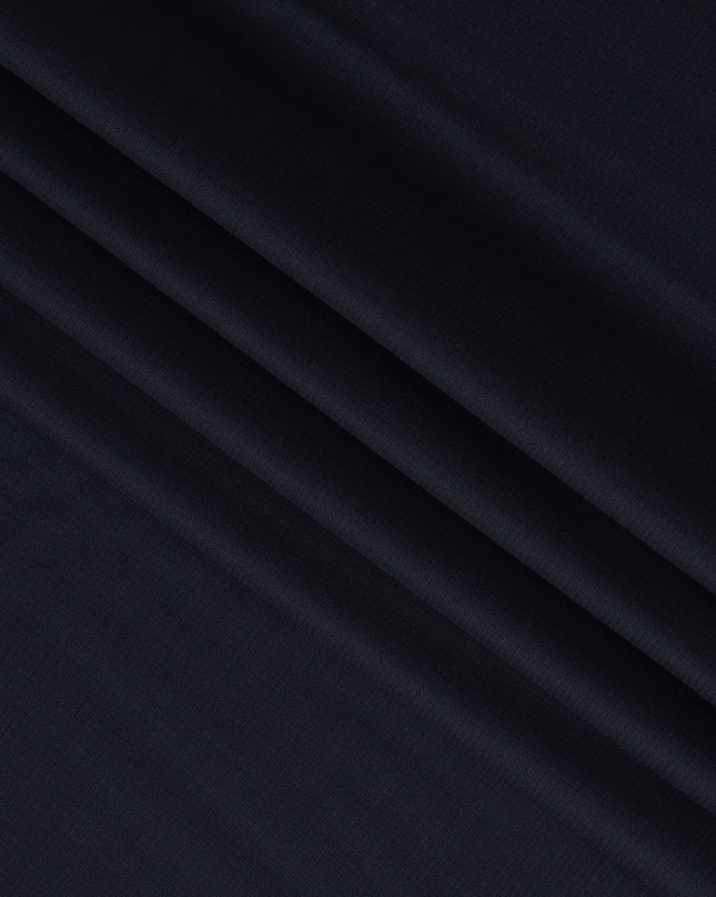 Midnight Blue Solid Premium Super 100's English All Wool Suiting Fabric by SCABAL, 3.50 Mtrs, Width 150 Cms-D21498