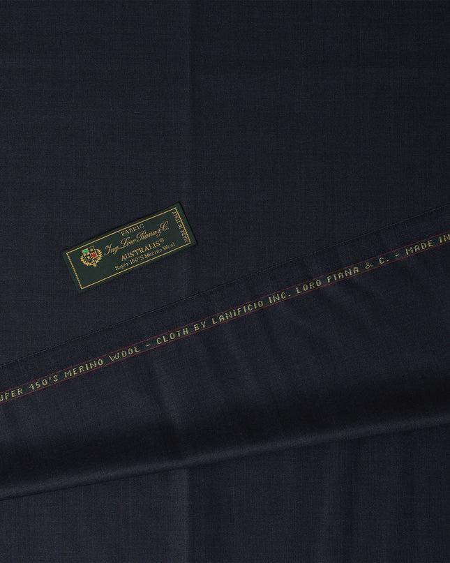 Midnight Blue Premium Super 150's Italian All Wool Suiting Fabric, 150 Cms Width, 3.50 Mtrs by Loro Piana-D21576