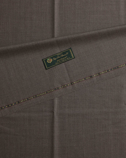 Brown Premium Super 150's Italian All Wool Suiting Fabric, 150 Cms Width, 3.50 Mtrs by Loro Piana-D21578