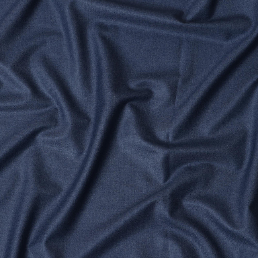 قماش بدلات إيطالي من الصوف الفاخر باللون الأزرق الفولاذي من فئة Super 170، عرض 150 سم، 3.50 متر من Loro Piana-D21581