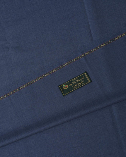 Steel Blue Premium Super 170's Italian All Wool Suiting Fabric, 150 Cms Width, 3.50 Mtrs by Loro Piana-D21581