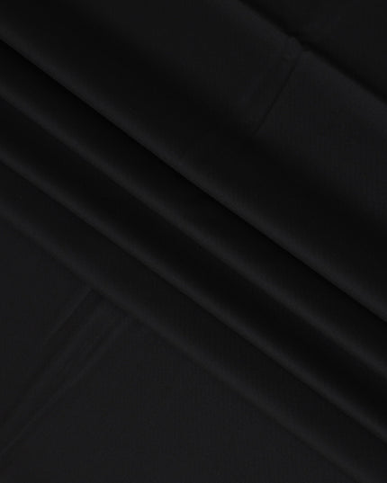 Jet Black Premium Super 150's Italian All Wool Suiting Fabric, 150 Cms Width, 3.50 Mtrs by Loro Piana-D21583