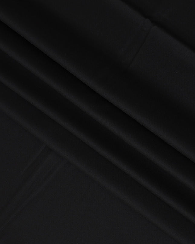 Jet Black Premium Super 150's Italian All Wool Suiting Fabric, 150 Cms Width, 3.50 Mtrs by Loro Piana-D21583