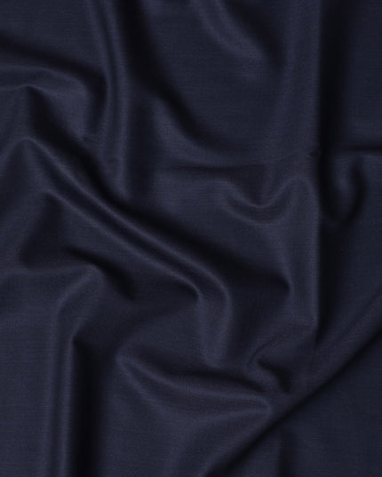 Deep Navy Premium Super 150's Italian All Wool Suiting Fabric, 150 Cms Width, 3.50 Mtrs by Loro Piana-D21584