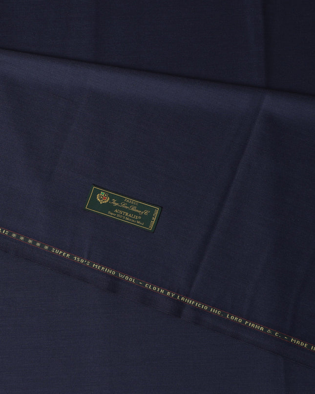 Deep Navy Premium Super 150's Italian All Wool Suiting Fabric, 150 Cms Width, 3.50 Mtrs by Loro Piana-D21584