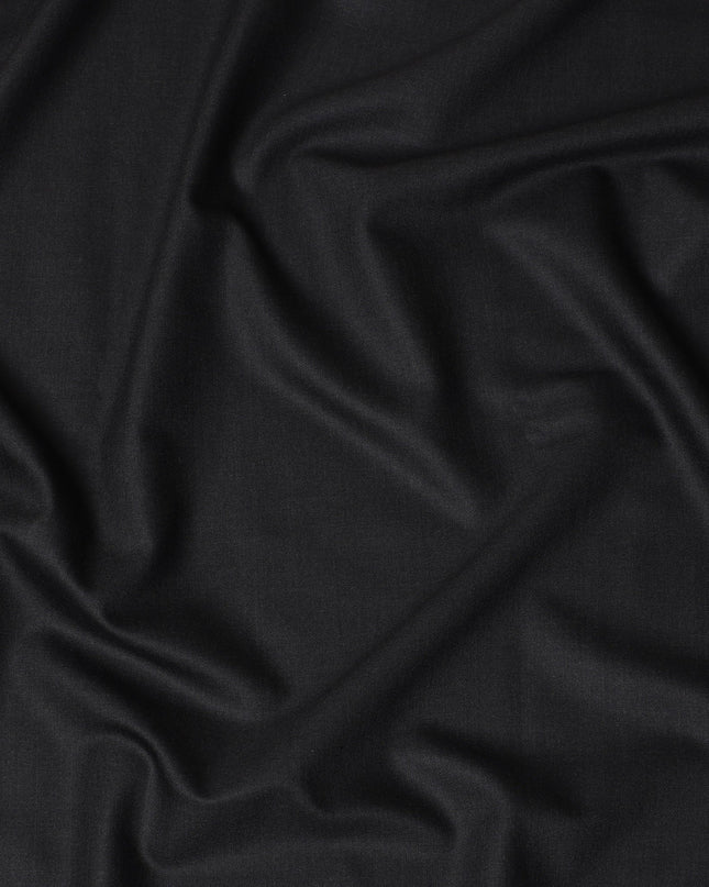 Charcoal Black Premium Super 150's Italian All Wool Suiting Fabric, 150 Cms Width, 3.50 Mtrs by Loro Piana-D21585