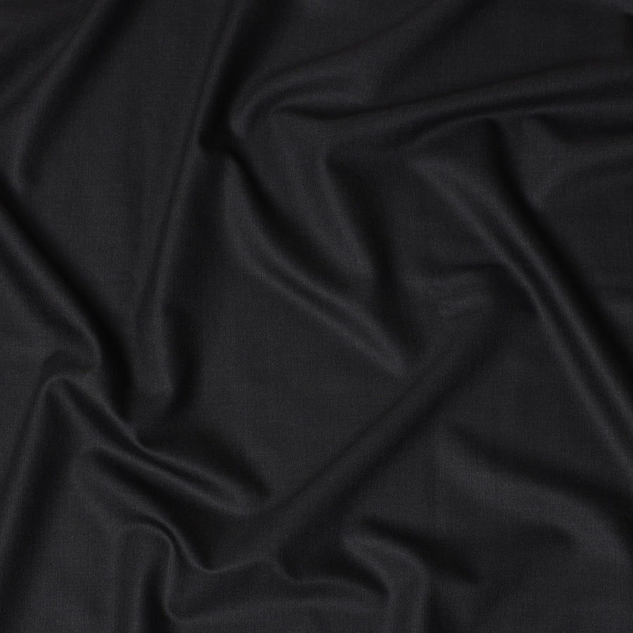 قماش بدلات إيطالي من الصوف الفاخر باللون الأسود الفحمي من فئة Super 150's، عرض 150 سم، 3.50 متر من Loro Piana-D21585