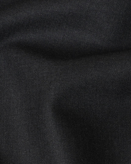 Charcoal Black Premium Super 150's Italian All Wool Suiting Fabric, 150 Cms Width, 3.50 Mtrs by Loro Piana-D21585