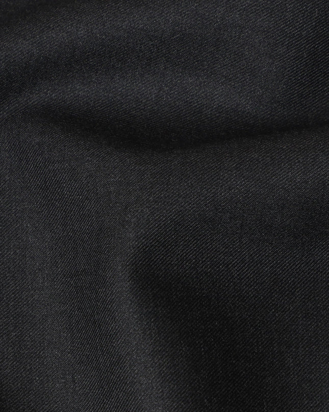 Charcoal Black Premium Super 150's Italian All Wool Suiting Fabric, 150 Cms Width, 3.50 Mtrs by Loro Piana-D21585