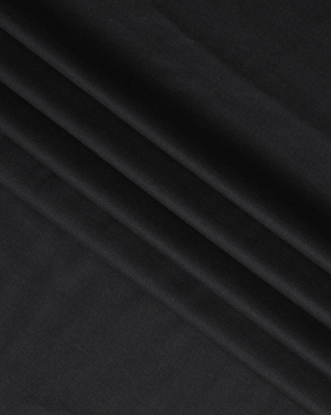 Charcoal Black Premium Super 150's Italian All Wool Suiting Fabric, 150 Cms Width, 3.50 Mtrs by Loro Piana-D21585