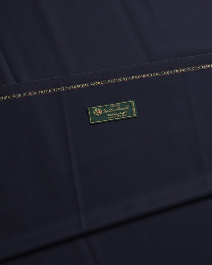 Midnight Navy Premium Super 170's Italian All Wool Suiting Fabric, 150 Cms Width, 3.50 Mtrs by Loro Piana-D21586