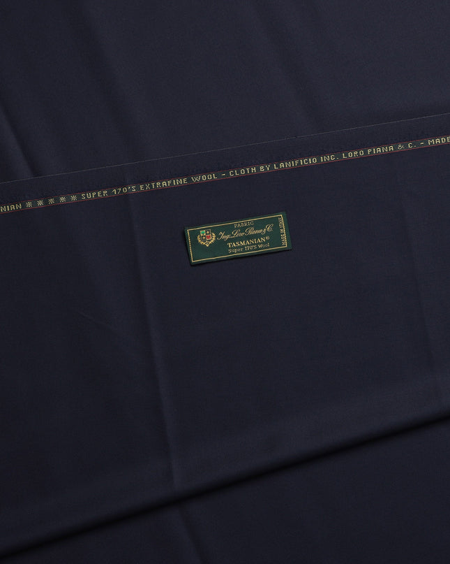 Midnight Navy Premium Super 170's Italian All Wool Suiting Fabric, 150 Cms Width, 3.50 Mtrs by Loro Piana-D21586