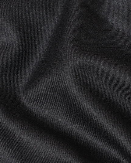 Charcoal Black Premium Super 170's Italian All Wool Suiting Fabric, 150 Cms Width, 3.50 Mtrs by Loro Piana-D21587