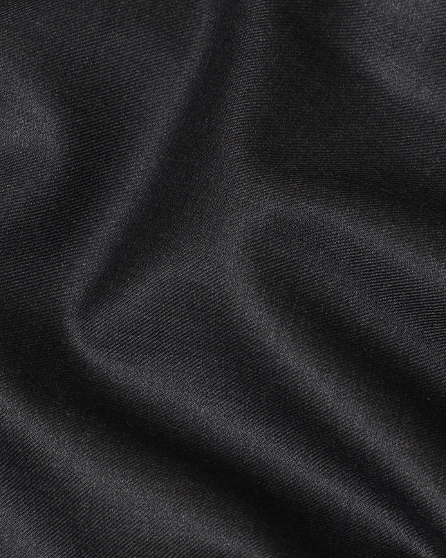 Charcoal Black Premium Super 170's Italian All Wool Suiting Fabric, 150 Cms Width, 3.50 Mtrs by Loro Piana-D21587