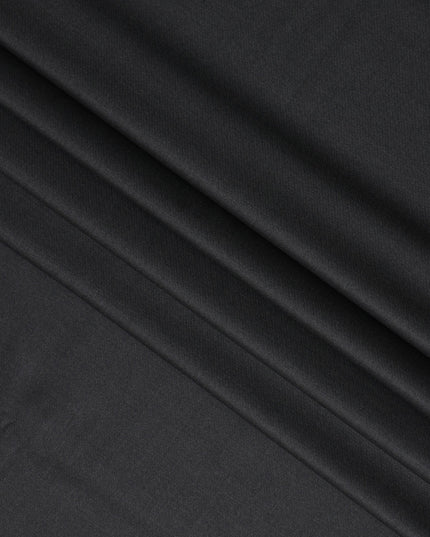 Charcoal Black Premium Super 170's Italian All Wool Suiting Fabric, 150 Cms Width, 3.50 Mtrs by Loro Piana-D21587