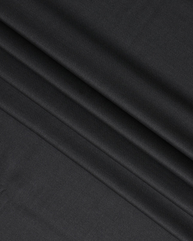 Charcoal Black Premium Super 170's Italian All Wool Suiting Fabric, 150 Cms Width, 3.50 Mtrs by Loro Piana-D21587