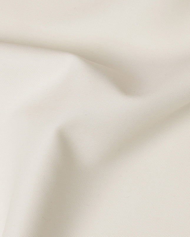 Ivory White Premium Super 150's Italian All Wool Suiting Fabric, 150 Cms Width, 3.50 Mtrs by Loro Piana-D21591