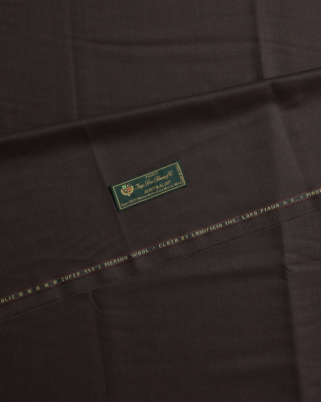 Chestnut Brown Premium Super 150's Italian All Wool Suiting Fabric, 150 Cms Width, 3.50 Mtrs by Loro Piana-D21593