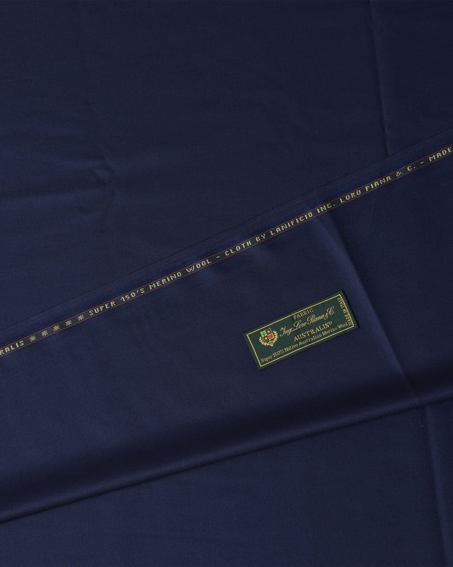 Classic Navy Premium Super 150's Italian All Wool Suiting Fabric, 150 Cms Width, 3.50 Mtrs by Loro Piana-D21594