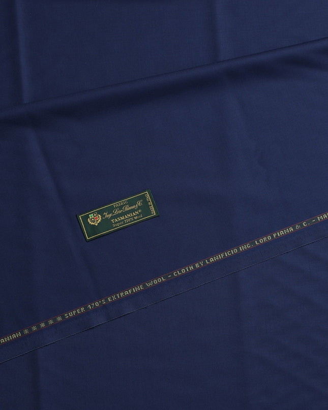 Royal Blue Premium Super 170's Italian All Wool Suiting Fabric, 150 Cms Width, 3.50 Mtrs by Loro Piana-D21595