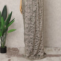 Taupe Grey French 2tone Chantilly Lace Saree, 5.5 Meters, 110 cm Wide-D21855