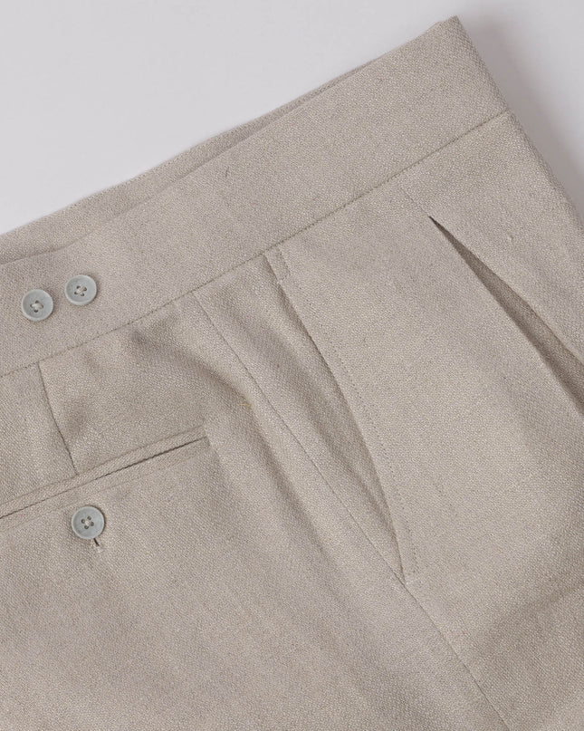 Natural Beige Premium Pure Linen Trouser Tailored Fit, Made in UAE-D22000