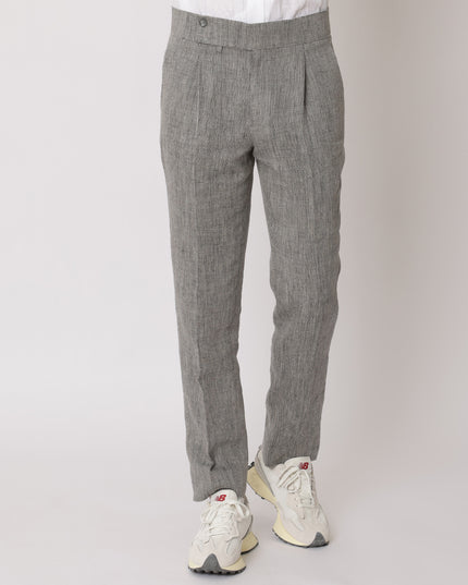 Charcoal Grey Premium Pure Linen Trouser Tailored Fit, Made in UAE-D22001