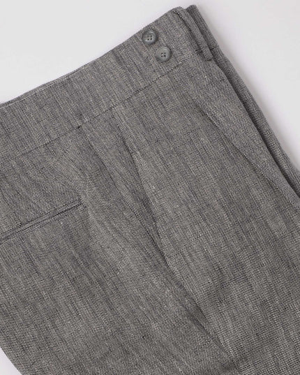 Charcoal Grey Premium Pure Linen Trouser Tailored Fit, Made in UAE-D22001