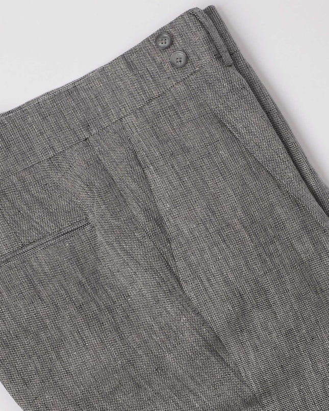 Charcoal Grey Premium Pure Linen Trouser Tailored Fit, Made in UAE-D22001
