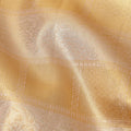 Golden Pure Tissue Silk Kanjeevaram Saree with Traditional Handwoven Textured Weave, 5.5 Meters with Blouse Piece, Originating from India-D22672