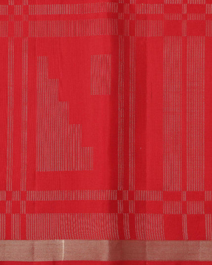 ساري حرير ناعم أحمر وأسود بنسيج هندسي ونقشة بالو ثنائية اللون، بطول 5.5 متر مع قطعة بلوزة، من أصل هندي - D22675