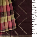 Multicolor Checked Pure Soft Silk Saree with Maroon Pallu and Geometric Weave, 5.5 Meters with Blouse Piece, Originating from India-D22676