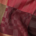 Multicolor Checked Pure Soft Silk Saree with Maroon Pallu and Geometric Weave, 5.5 Meters with Blouse Piece, Originating from India-D22676