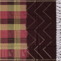 Multicolor Checked Pure Soft Silk Saree with Maroon Pallu and Geometric Weave, 5.5 Meters with Blouse Piece, Originating from India-D22676