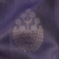 ساري بوتا زهري من الحرير الناعم بلون بنفسجي ذهبي مع حافة متباينة، بطول 5.5 متر مع قطعة بلوزة، من أصل هندي - D22682